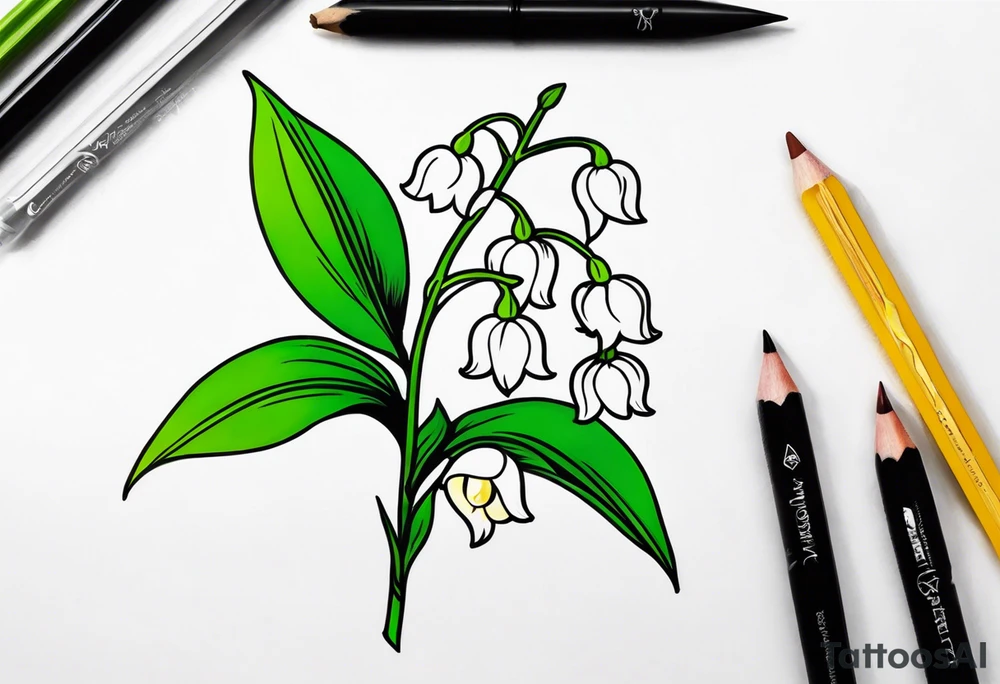 Neo traditional lily of the valley tattoo idea