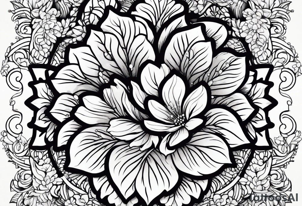 Paw print made of flowers tattoo idea
