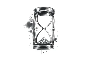 antique hourglass with day and night in the background tattoo idea