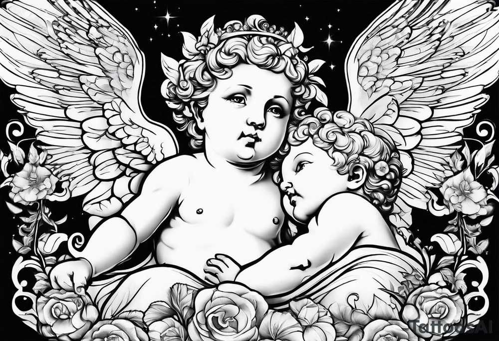 two cherubs tattoo idea