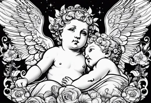 two cherubs tattoo idea
