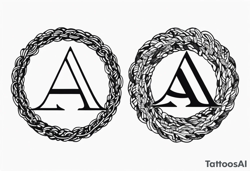 Δ inside a circle made from chain and rope elements. tattoo idea