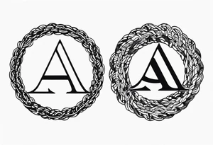 Δ inside a circle made from chain and rope elements. tattoo idea