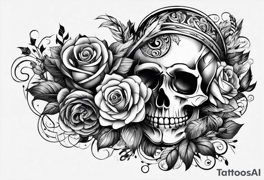 rock a billy Arm sleeve mit verschiedenen Motiven tattoo idea