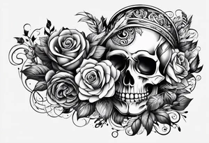 rock a billy Arm sleeve mit verschiedenen Motiven tattoo idea