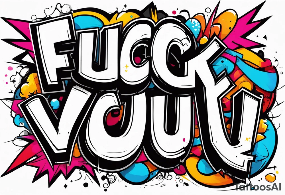 Graffiti font Fuck You tattoo idea