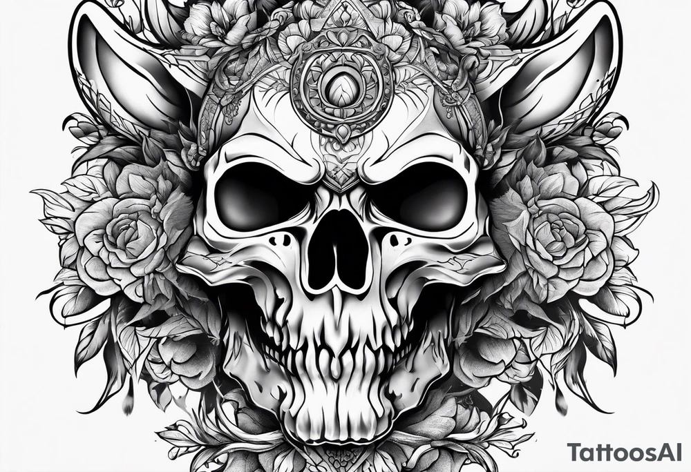 Wolf skull tattoo idea