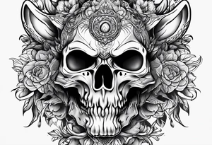 Wolf skull tattoo idea