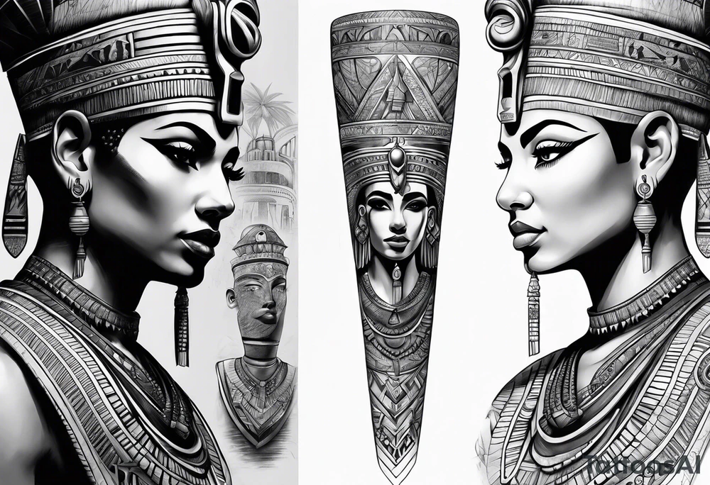 egyptian, arm sleeve tattoo idea