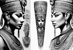 egyptian, arm sleeve tattoo idea