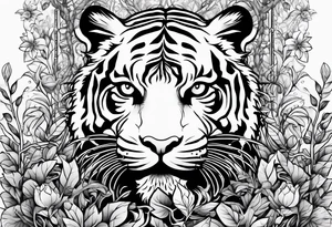 Vines climbing up body with tiger lollies growing and the quote 'then, child make another" written into one of the vines tattoo idea