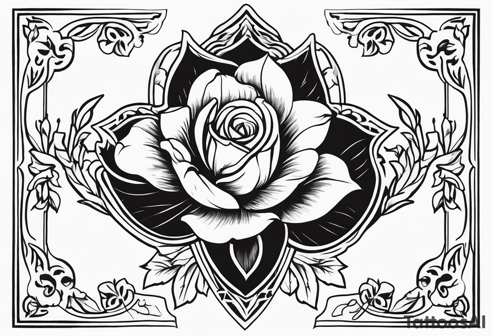 floral western cowboy tattoo idea
