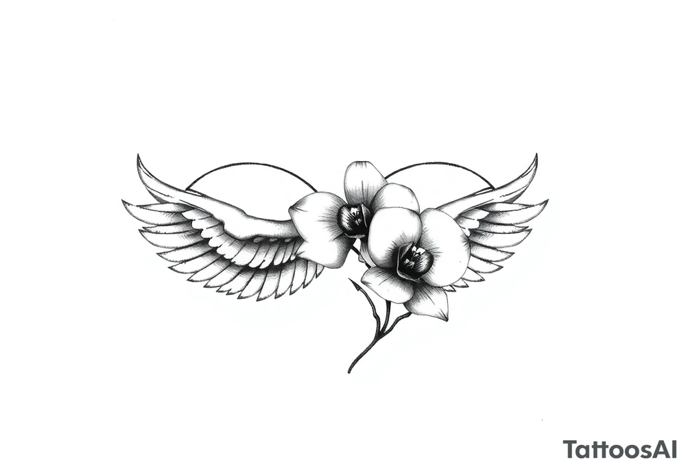 infinity loop with wings inside and an orchid tattoo idea