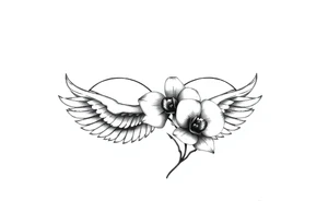 infinity loop with wings inside and an orchid tattoo idea