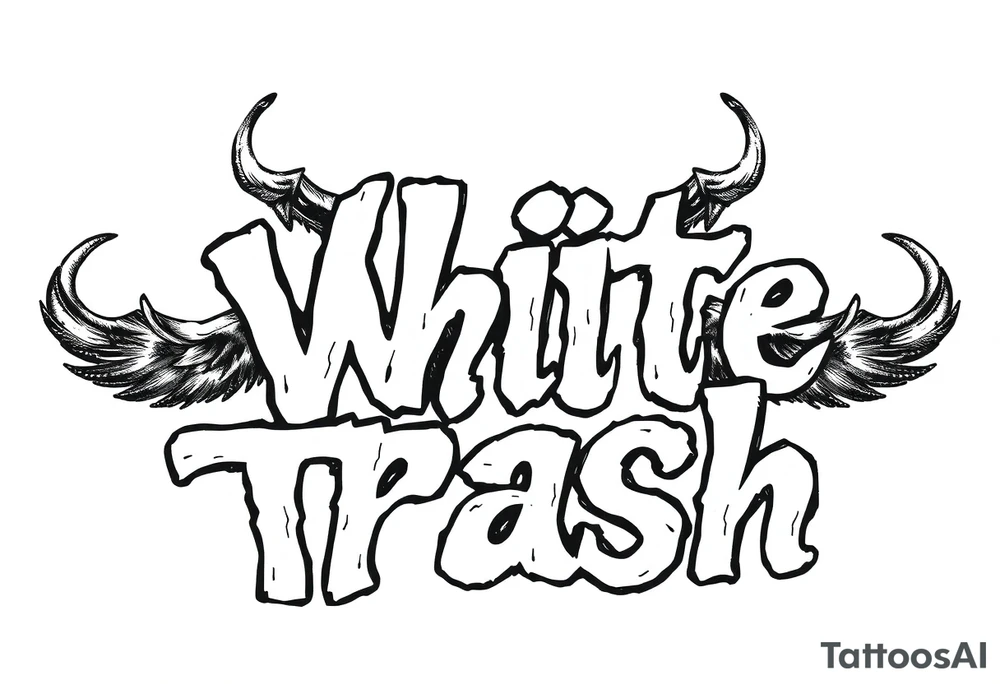 Fancy tattoo lettering of high class white trash tattoo idea