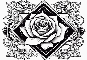 Flames,rose, the symbol of Lucifer tattoo idea