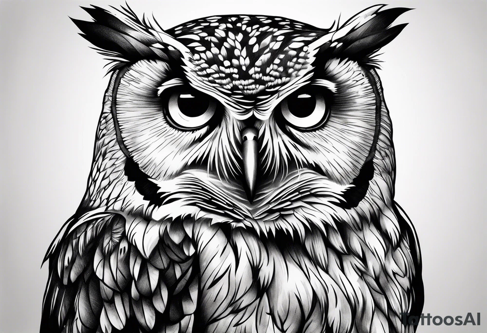 A sad owl tattoo idea