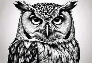 A sad owl tattoo idea