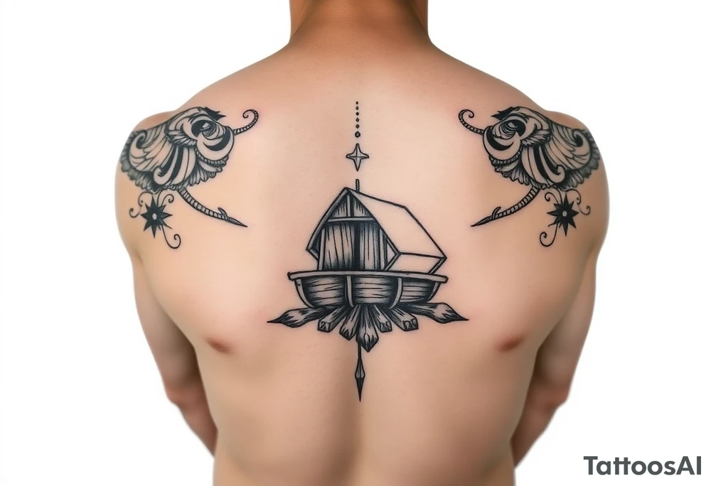 Samoan noah’s ark tattoo chest piece tattoo idea