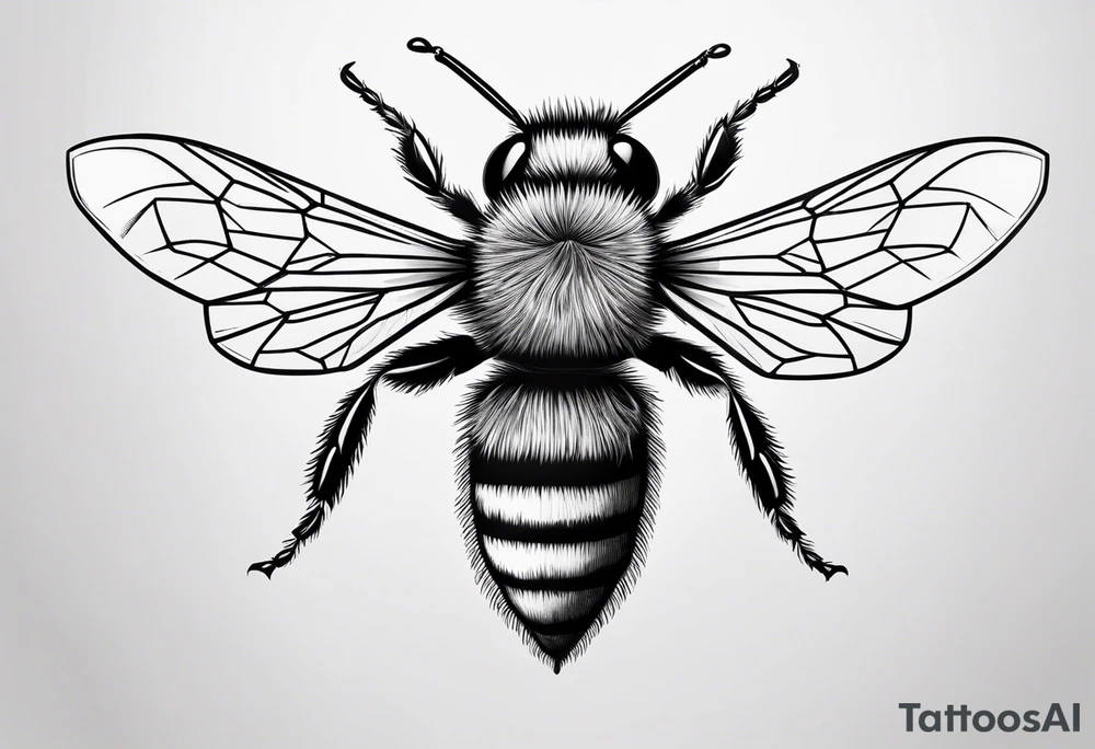 A bee symbolizing facing fears and best friendship with the letter b with it tattoo idea