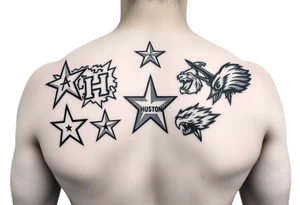 Mix all athletics Houston team logos into one nice one tattoo idea