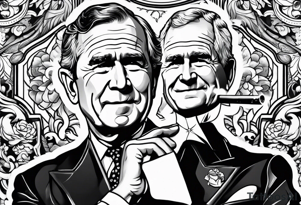 george bush smoking cigarette tattoo idea
