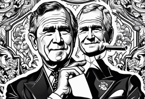 george bush smoking cigarette tattoo idea