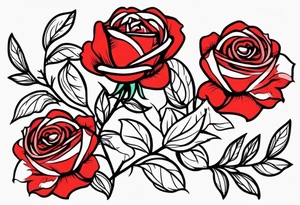 traditional roses red tattoo idea