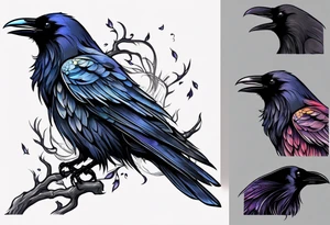 small raven tattoo idea