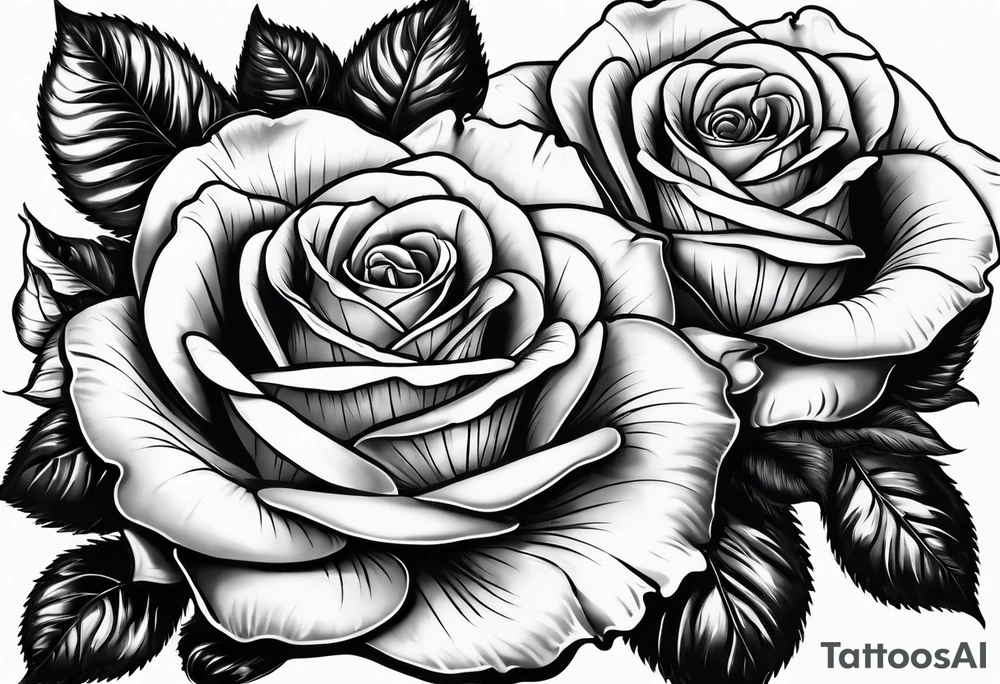 2 violets and 1 rose tattoo idea