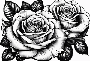 2 violets and 1 rose tattoo idea
