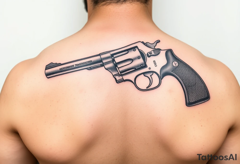 a reversed revolver tattoo idea