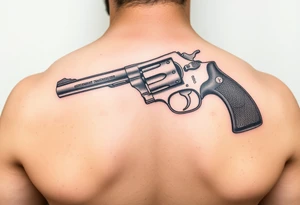 a reversed revolver tattoo idea