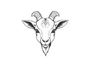 cute goat face tattoo idea