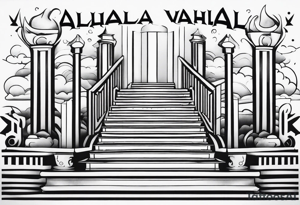 Valhalla  fog stairs tattoo idea