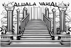 Valhalla  fog stairs tattoo idea