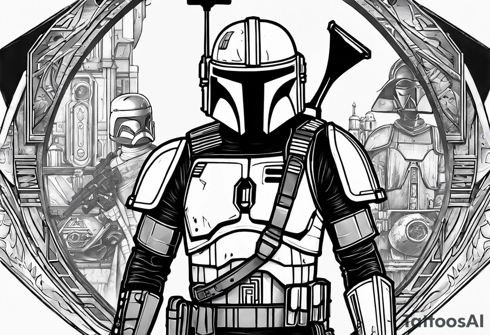 Love, Death & Robots, star wars, mandalorian tattoo idea