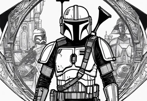 Love, Death & Robots, star wars, mandalorian tattoo idea