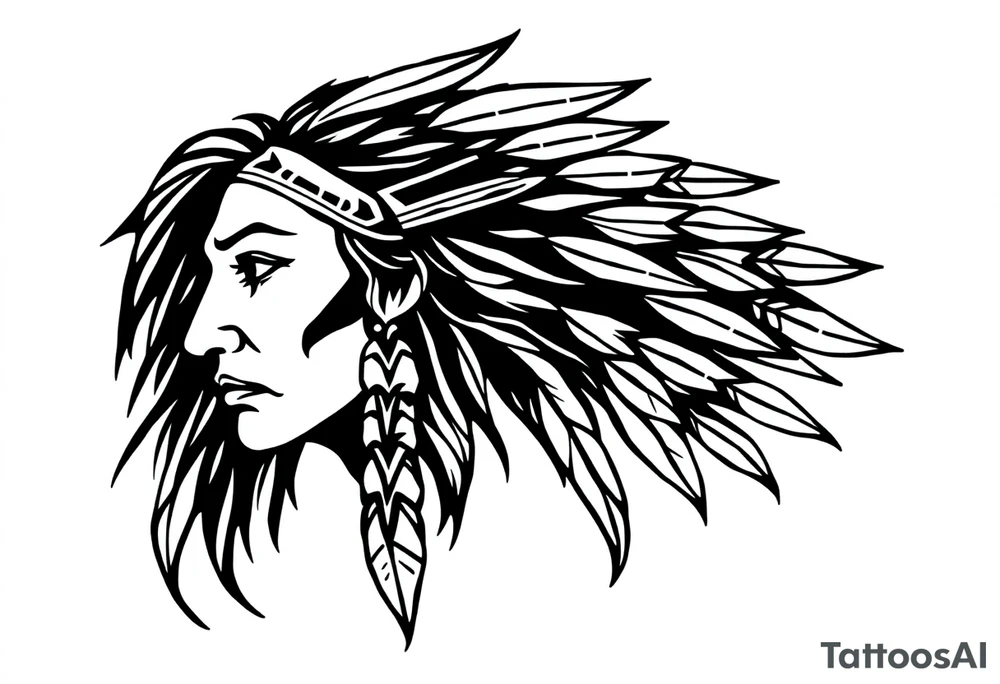 Native American female tattoo idea