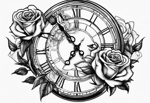 Creation of Adam with a rose and clock tattoo idea