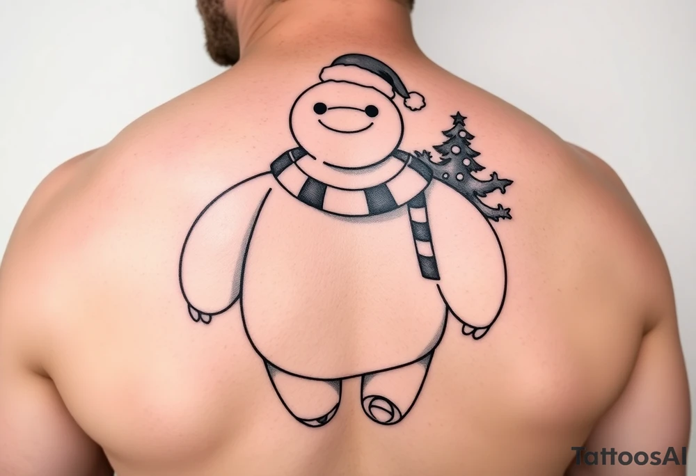 Disney Christmas themed Baymax tattoo idea