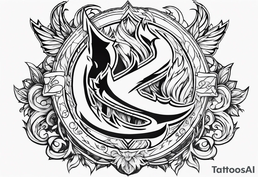 The logo itself of the anime show Fairy Tail that is essentially a fairy with a tail tattoo idea