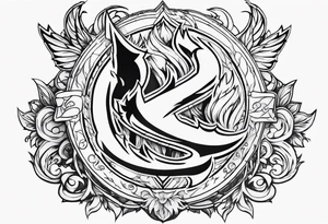 The logo itself of the anime show Fairy Tail that is essentially a fairy with a tail tattoo idea