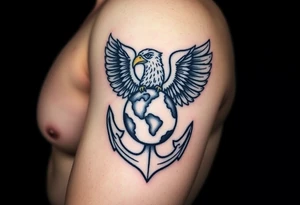Combat marine veteran eagle globe and anchor tattoo idea