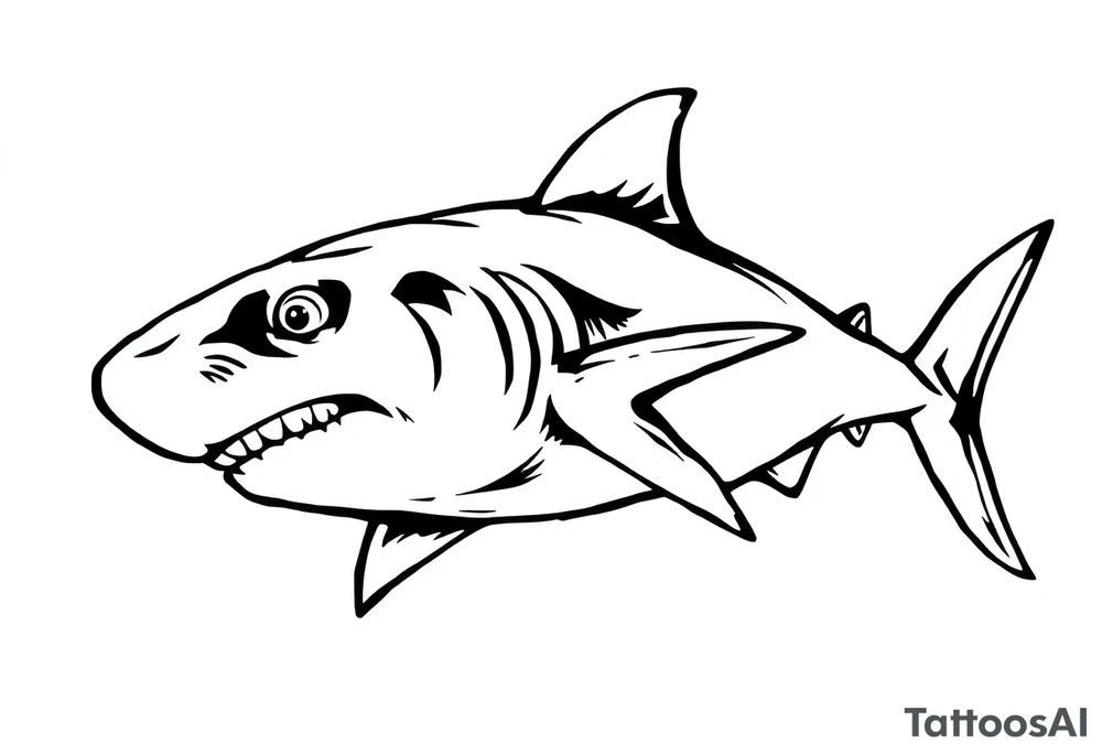 American traditional shark tattoo idea