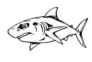 American traditional shark tattoo idea