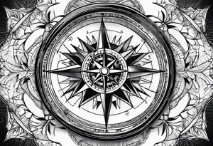 Modern Military Compass glass tattoo idea