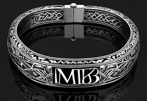 scottish bracelet tattoo with letters 
MKB tattoo idea