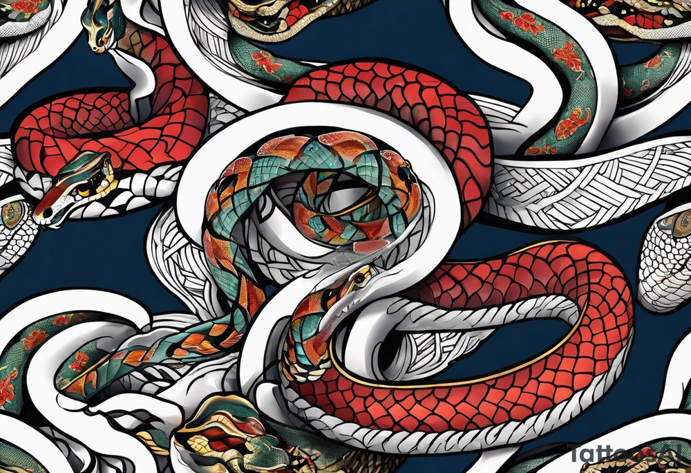 111, snakes, religious number of quote tattoo idea