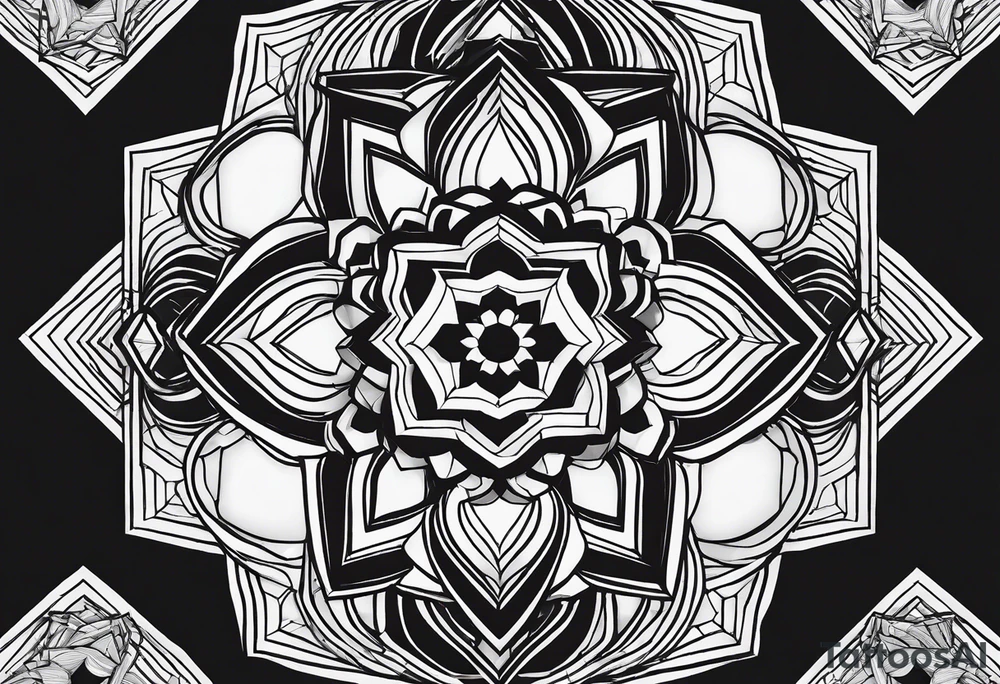 black plain big hexagons without texture tattoo idea